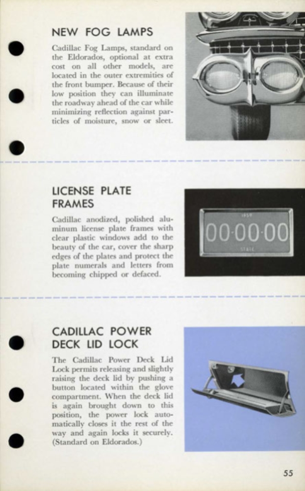 1959 Cadillac Salesmans Data Book Page 117
